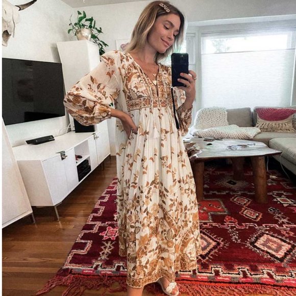 Boho chic Floral Print TAssel Detail Dress - Picture 6 of 8